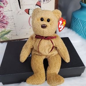CURLY beanie baby the bear RARE